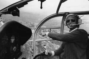 Francois-Xavier Bagnoud in his helicopter