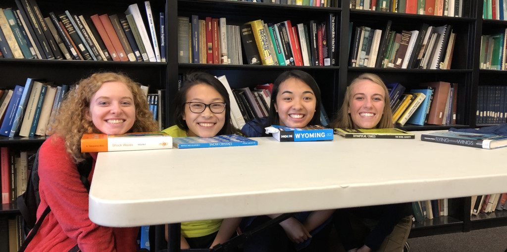 diverse female aero students smiling