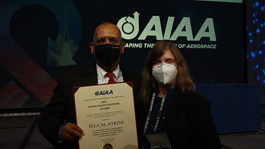 Ella Atkins wins 2022 AIAA Intelligent Systems Award
